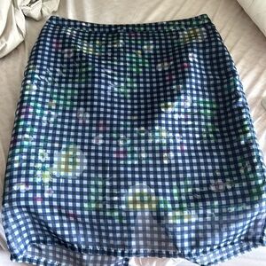 Lord & Taylor Gingham Floral Skirt - 10 Petite